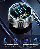 Автомобільне ЗУ з вольтметром для телефонів 2хUSB швидка зарядка QC3.0 з підсвічуванням, фото 5