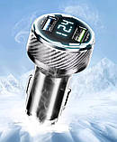 Автомобільне ЗУ з вольтметром для телефонів 2хUSB швидка зарядка QC3.0 з підсвічуванням, фото 8