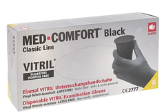 РУКАВИЧКИ ВІНИЛ-НІТРИЛОВІ ЧОРНІ MED COMFORT, 100 штук/уп.розмір S, РОЗПРОДАЖ (термін придатності 12-2024)