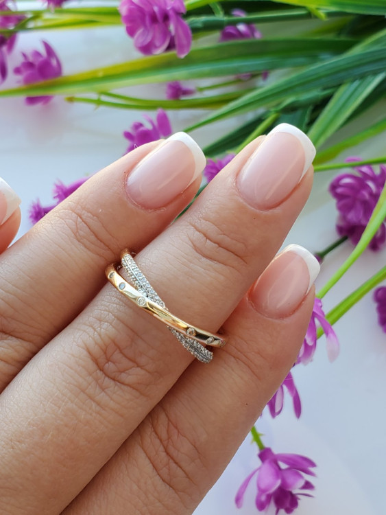 Кільце жіноче Глорія з білими фіанітами медзолото, розмір 19, фото 1