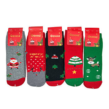 Жіночі махрові новорічні шкарпетки Фенна