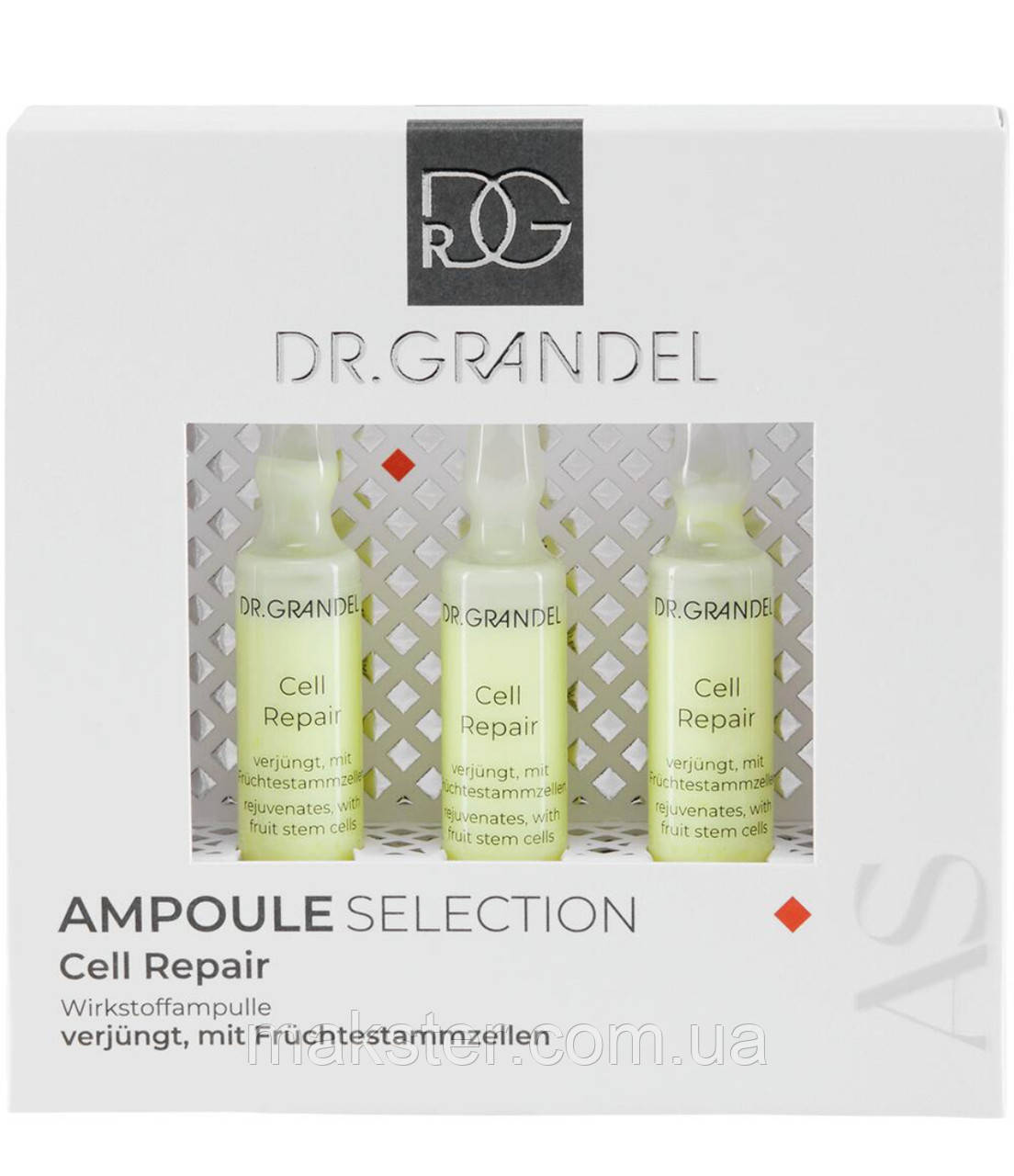 Ампули зі стовбуровими клітинами для омолодження шкіри Dr. Grandel Cell Repair, 3 х 3 мл