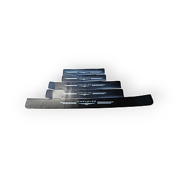 Захисна плівка накладка на пороги та бампер для Chrysler - Чорний Карбон 5 шт