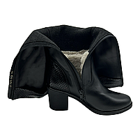 Чоботи жіночі зимові з натуральної шкіри чорного кольору на підборах «Style Shoes»., фото 5