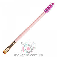 Скошений пензель для брів зі щіточкою