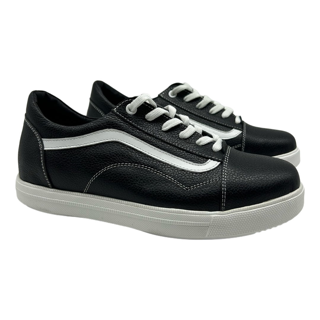 Кеди чоловічі стильні з натуральної шкіри чорного кольору “Style Shoes”