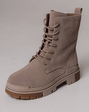 Черевики високі зимові Lola Andy 8855 36 бежеві замша шерсть, фото 1