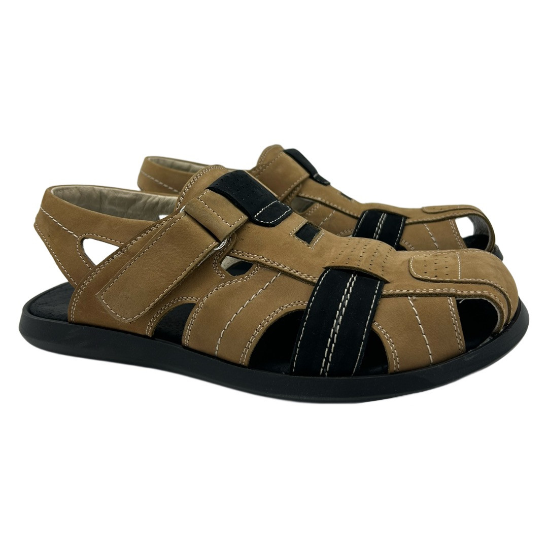 Чоловічі літні босоніжки, сандалі бежевого кольору «Style Shoes»