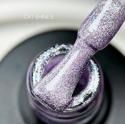 Гель лак Saga Cat Shine № 5 Кришталеве котяче око - Гель лак для нігтів котяче око світло-фіолетова Кришталева Кішечка