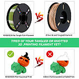 Пластик KINGROON Silk PLA Rainbow Candy (B01889), Classic Spool, 1.75мм, 1кг, 200-220°C, Чергуються кольори філамент для 3Д-друку, фото 7