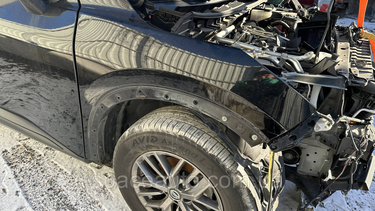 Крыло переднее правое Nissan Rogue T33 2021-2024 631006RR0A б/у оригинал код цвета KH3 ( черный), фото 1