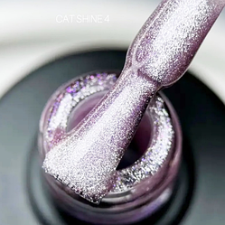Гель лак Saga Cat Shine № 4 Кришталеве котяче око - Гель лак для нігтів котяче око рожево-бузковий Кришталева Кішечка