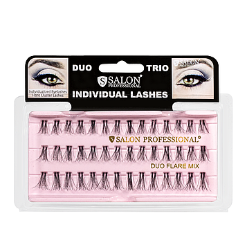 Пучкові вії для нарощування подвійні Salon Duo Flare Individual Lashes MIX