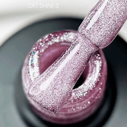 Гель лак Saga Cat Shine № 3 Кришталеве котяче око - Гель лак для нігтів котяче око рожево-бузковий Кришталева Кішечка