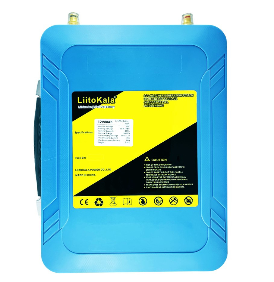 Акумулятор LiitoKala LiFePO4 12 V 80 Ah + LCD