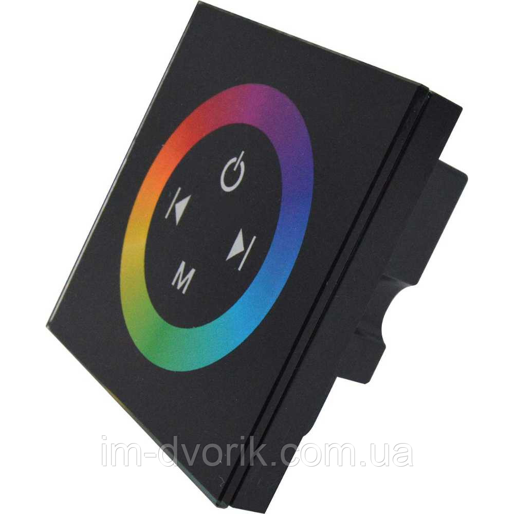 Контролер RGB з клемами чорний 12A DC12-24V – Сенсорна панель