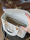 Жіноча сумка Крістіан Діор білий із широким ремінцем ЛЮКС велика, фото 4