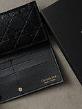 Жіночий гаманець Christian Dior чорний із буквою подвійний Діор, фото 5