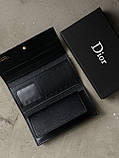 Жіночий гаманець Christian Dior чорний із буквою подвійний Діор, фото 6