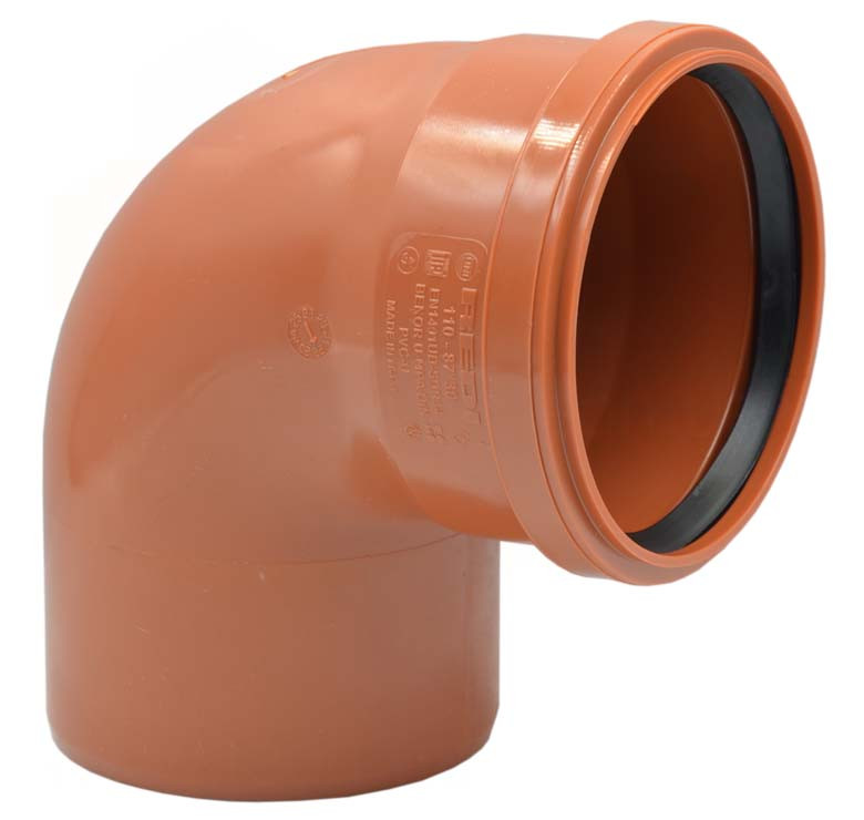 Коліно для зовнішньої каналізації REDI PVC Ø200х90° (Італія) 071205E