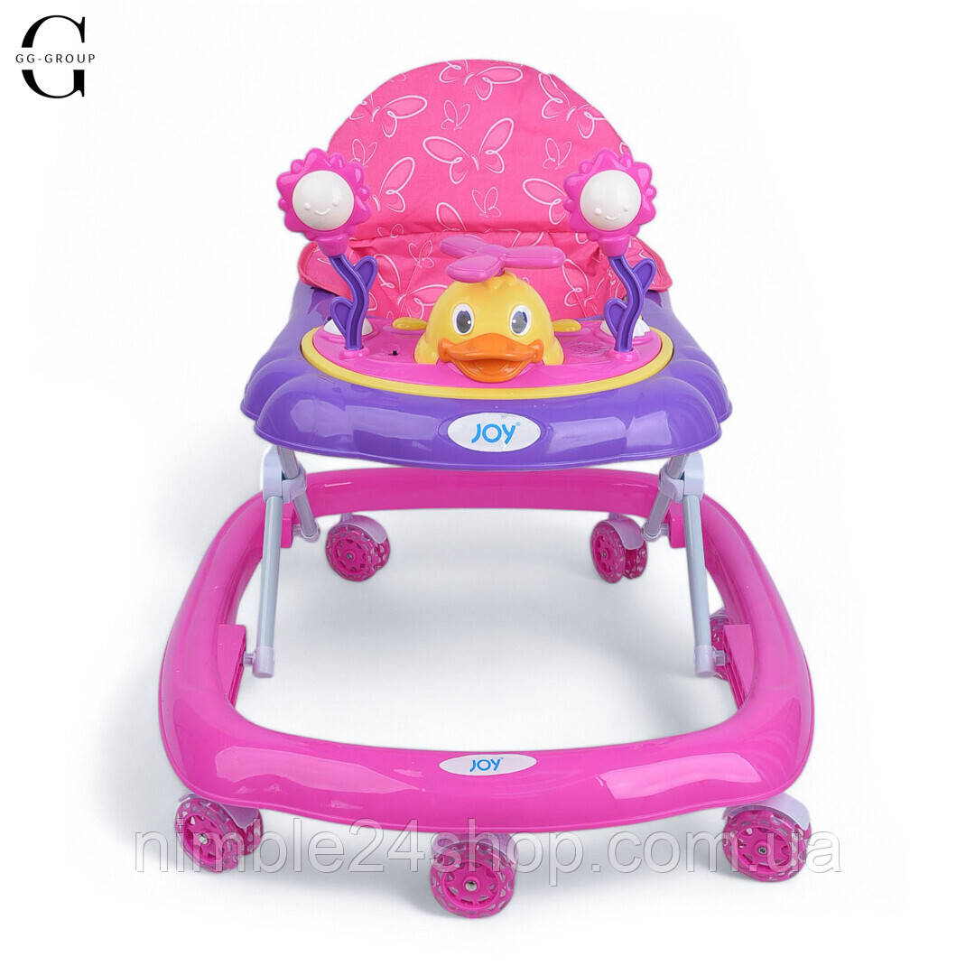 “Дитячі ходунки Joy 4302 Качечки: музичні, українське та англійське озвучення, регульовані, зі знімною панеллю та функцією