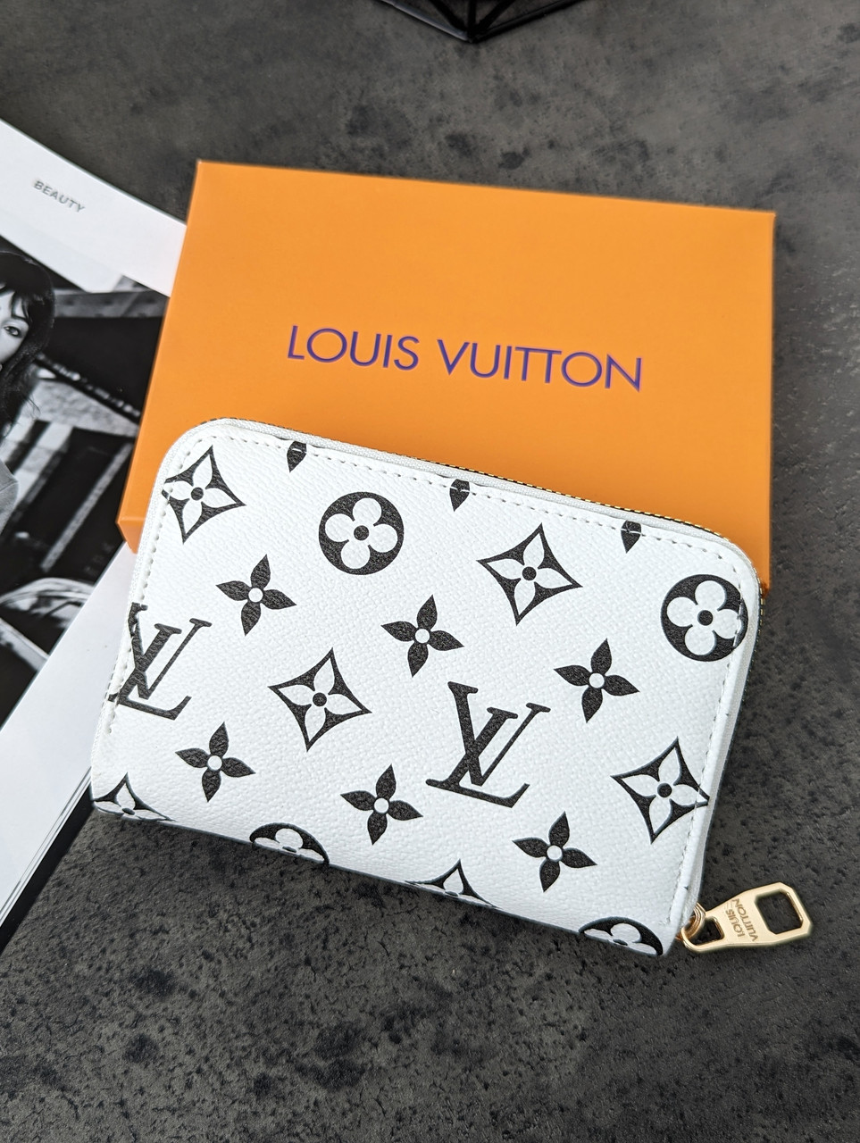 Гаманець Louis Vuitton жіночий білий Луї віттон з коробкою