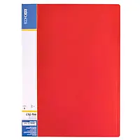 Папка пластикова А4 (боковий затискач з кишенею, червона) Economix E31202-03