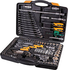 Набір інструментів MASTERTOOL PROFI 1⁄4"&3⁄8"&1⁄2"&TORX 121 шт 4-13 мм 9-19 мм 20-32 мм Е8-Е20 CrV50BV30
