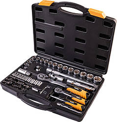 Набір насадок торцевих MASTERTOOL PROFI CrV 1/4"-1/2" тріскачка 72Т 72 шт. кейс 78-5072-PF