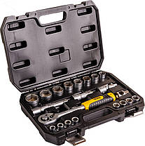 Набор насадок торцевых MASTERTOOL CrV 1/2" 10-32 мм трещотка 72Т 21 шт кейс 78-4021, фото 3