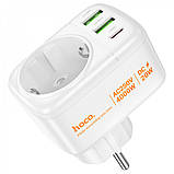 Фільтр живлення 2U | 1P | 1C — Hoco AC26  — White, фото 3