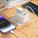 Фільтр живлення 2U | 1P | 1C — Hoco AC26  — White, фото 5