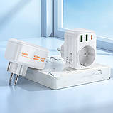 Фільтр живлення 2U | 1P | 1C — Hoco AC26  — White, фото 6