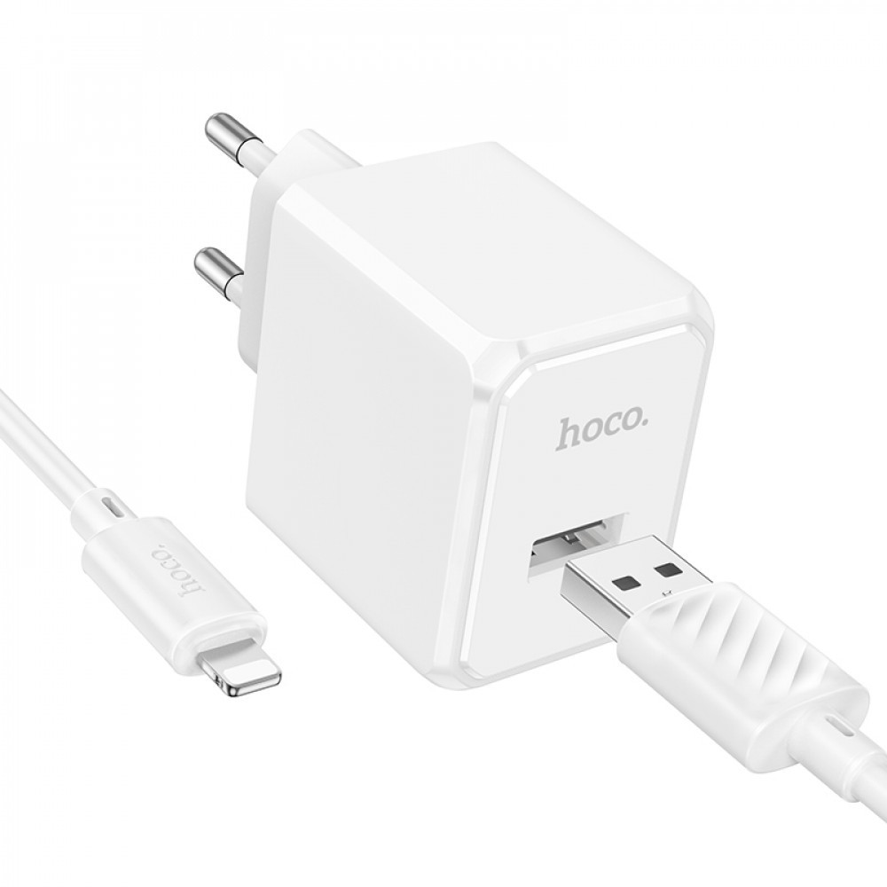 Home Charger | 2.1A | 1U | Lightning Cable (1m) — Hoco CS11A — White, фото 1