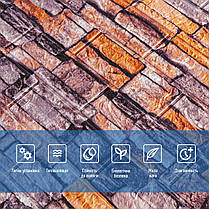 Декоративна 3D панель самоклейка під цеглу Катеринославський піщаник 700х770х3мм (045-3) SW-00000692, фото 4