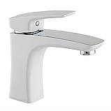 Змішувач для умивальника білий квадратний німецький MIXXUS PREMIUM PATRICK Chr-001 White (MI5853), фото 3