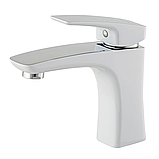 Змішувач для умивальника білий квадратний німецький MIXXUS PREMIUM PATRICK Chr-001 White (MI5853), фото 7