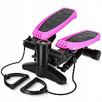 Степпер (міні-степпер) 4FIZJO Evo з еспандерами Black/Pink (P-5905973403870)