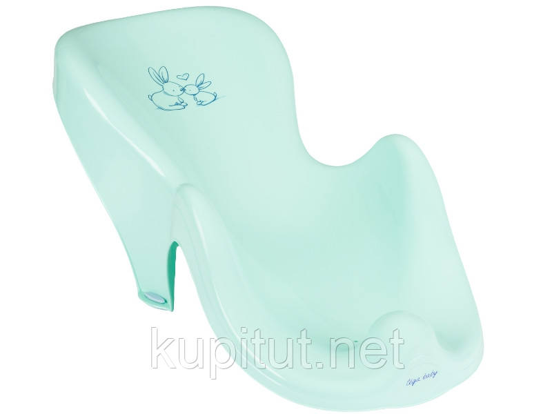 Гірка дитяча для купання антиковзка Bunny mint, фото 1