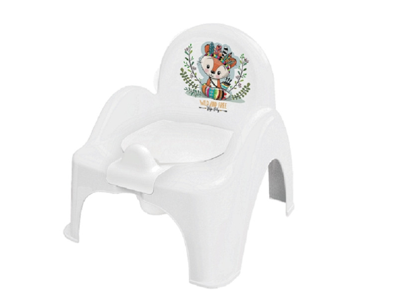 Горщик-стілець дитячий з музикою WILD&FREE LITTLE FOX white green