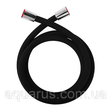 Шланг для душу силіконовий ZERIX F12 Black (150 см) (ZX2998), фото 1