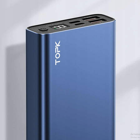 Повербанк TOPK I2006P 20000 mAh швидка зарядка QC PD 20W надійний акумулятор для смартфонів та гаджетів, фото 1