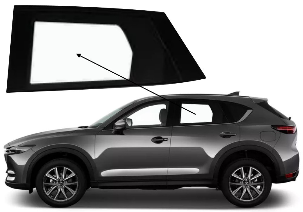 Бічне скло Mazda CX-5 2017-2024 задніх дверей ліве, фото 1