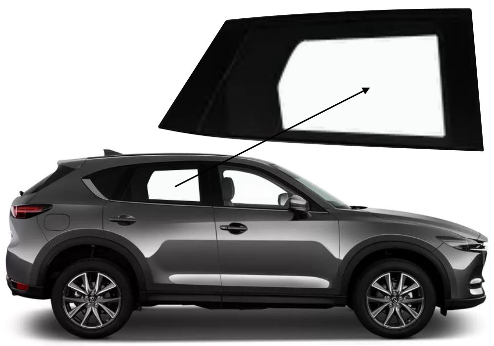 Бічне скло Mazda CX-5 2017-2024 задніх дверей праве, фото 1