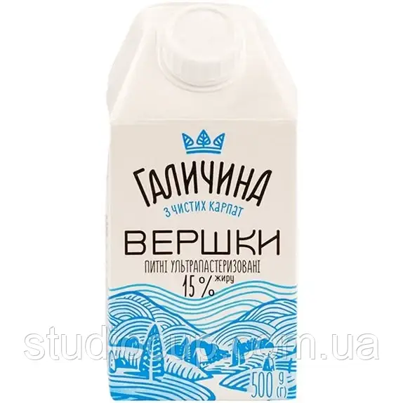 Вершки Галичина 15% 500мл