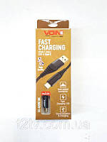 Оригінал! Кабель для заряджання телефону CC-4201C BK USB-TypeC 3А, 1м (швидка зарядка/передача даних) - Вища Якість!