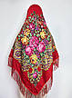 Українська народна хустка Ганна 140х140 см червона, фото 6