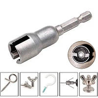 Оригінал! Ключ для барашкових гайок і гачків 65мм, тип А, насадка для шуруповерта, CR-V, сірий - Вища Якість!