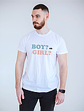 Футболки для гендер паті з принтом Boy or Girl. Парні футболки., фото 4