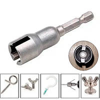 Оригінал! Ключ для барашкових гайок і гачків 65мм, тип В, насадка для шуруповерта, CR-V, сірий - Вища Якість!